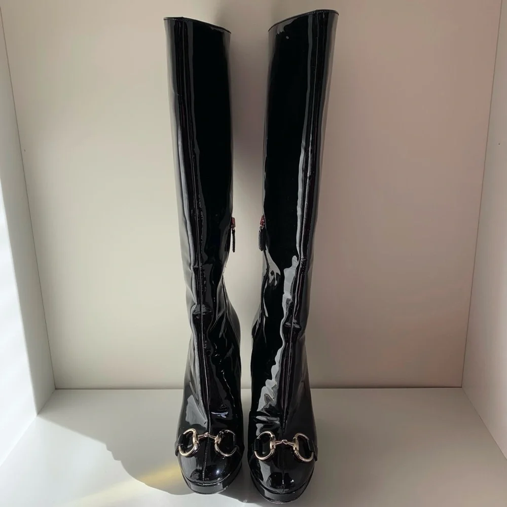 Gucci Patent horse bit tall boots - Picture 6 of 16